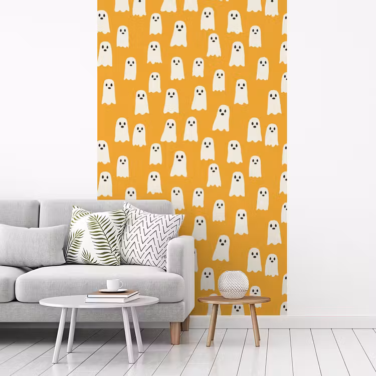 Halloween - Spookjes - Oker fotobehang vinyl groot 66 -woonkamer