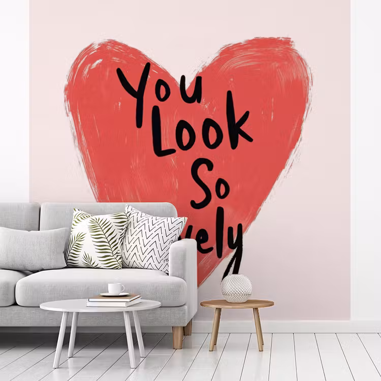 Hart - Rood - Valentijn fotobehang vinyl groot -woonkamer