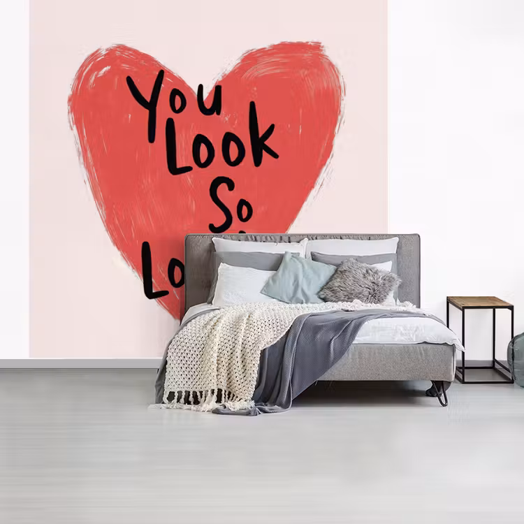 Hart - Rood - Valentijn fotobehang vinyl groot -slaapkamer
