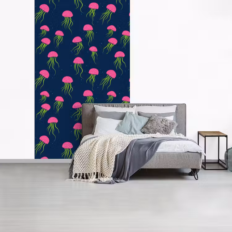 Kwallen - Diepzee - Neon fotobehang vinyl groot 66 -slaapkamer