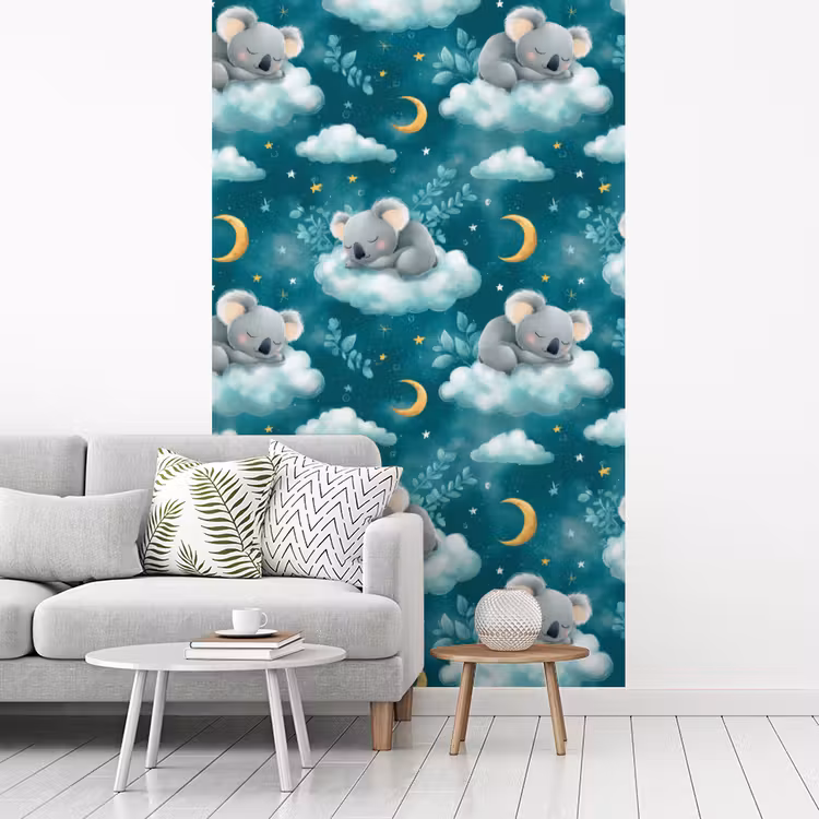 Koala's - Betoverend - Blauw fotobehang vinyl groot 66 -woonkamer