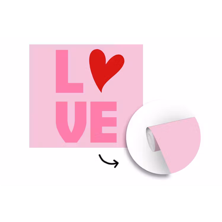 Love - Roze - Hart - Valentijn fotobehang vinyl groot -3d