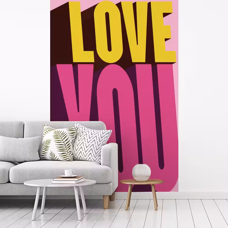Love - Tekst - Roze - Valentijn fotobehang vinyl groot -woonkamer