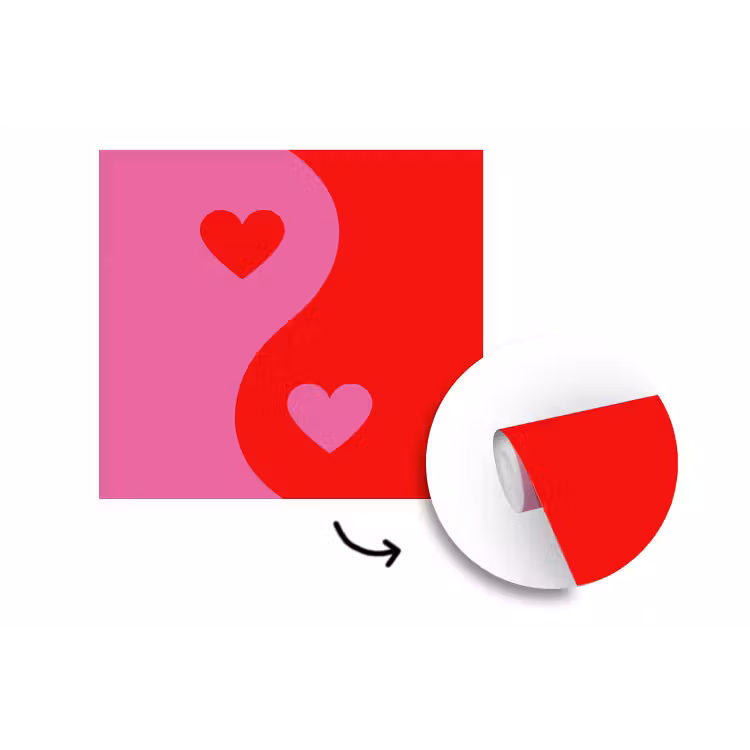 Minimalistisch - Rood - Roze - Hartjes fotobehang vinyl groot -3d