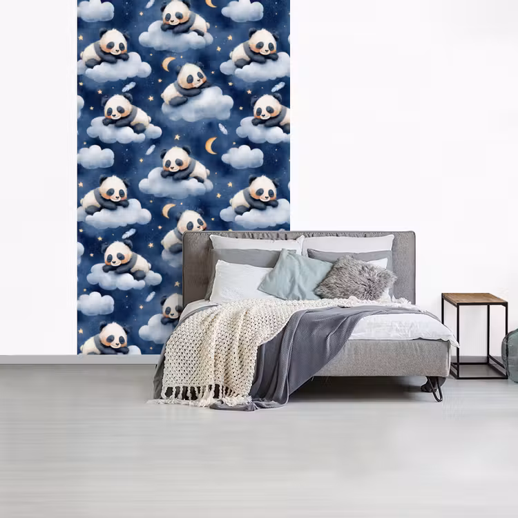 Panda's - Slapen - Blauw fotobehang vinyl groot 66 -slaapkamer