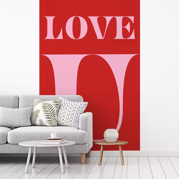 Rood - Love - Valentijn - Roze fotobehang vinyl groot -woonkamer