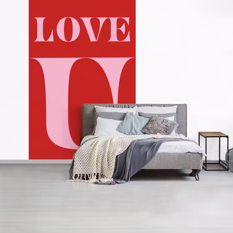 Rood - Love - Valentijn - Roze fotobehang vinyl groot -slaapkamer