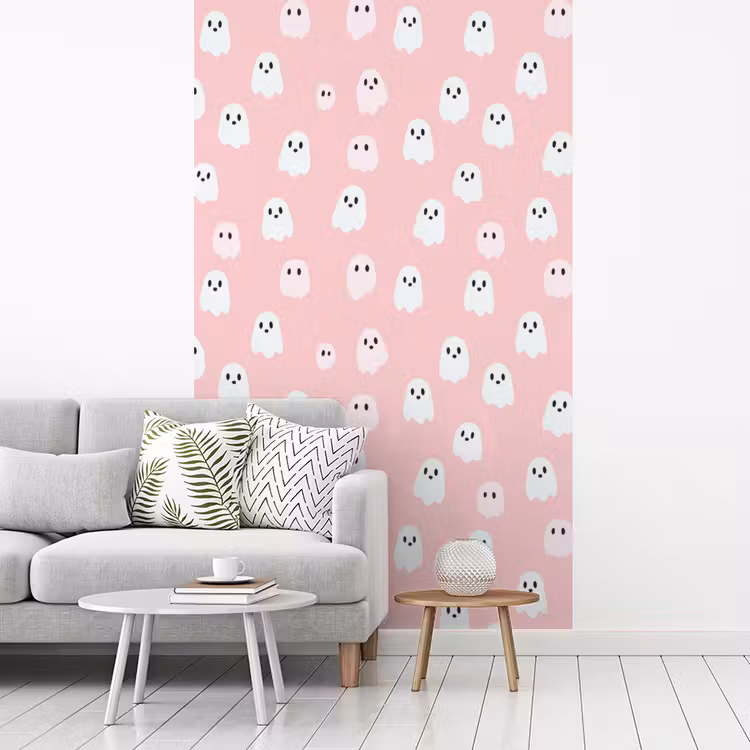 Spookjes - Patroon - Roze fotobehang vinyl groot 66 -woonkamer