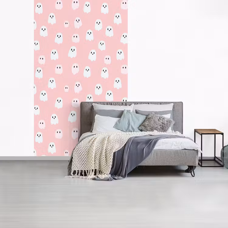 Spookjes - Patroon - Roze fotobehang vinyl groot 66 -slaapkamer