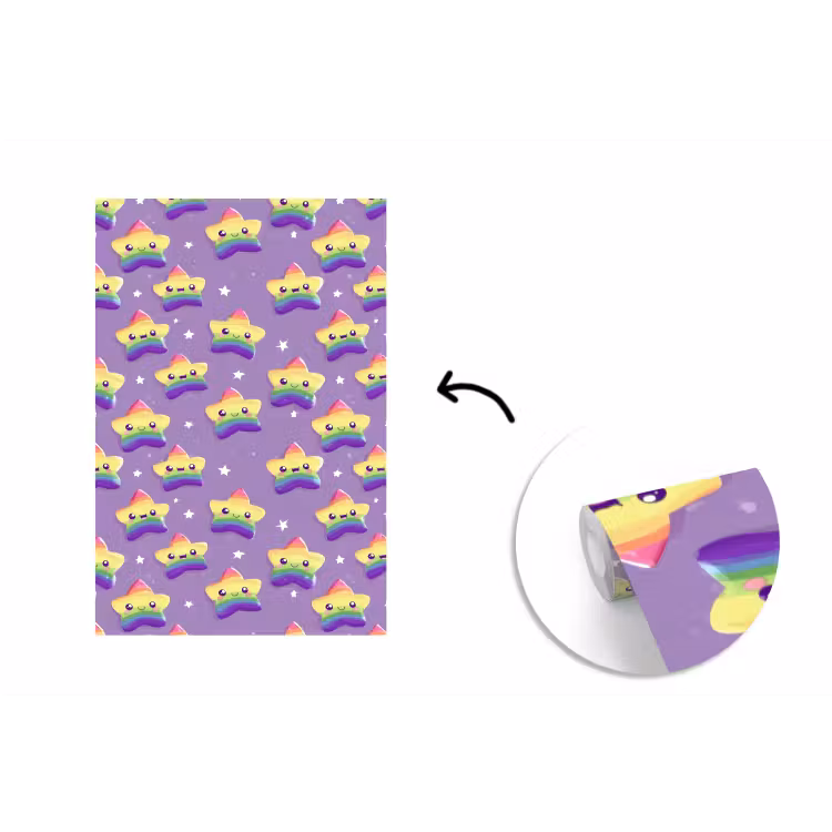 Sterren - Regenboog - Paars fotobehang vinyl groot 66 -3d