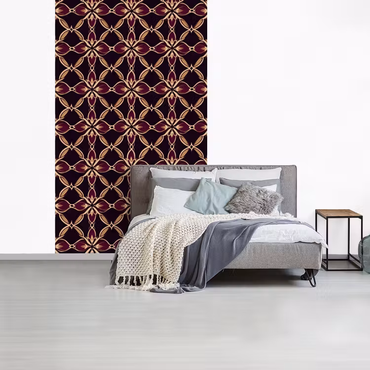Symmetrisch - Tegel - Burgundy fotobehang vinyl groot 66 -slaapkamer