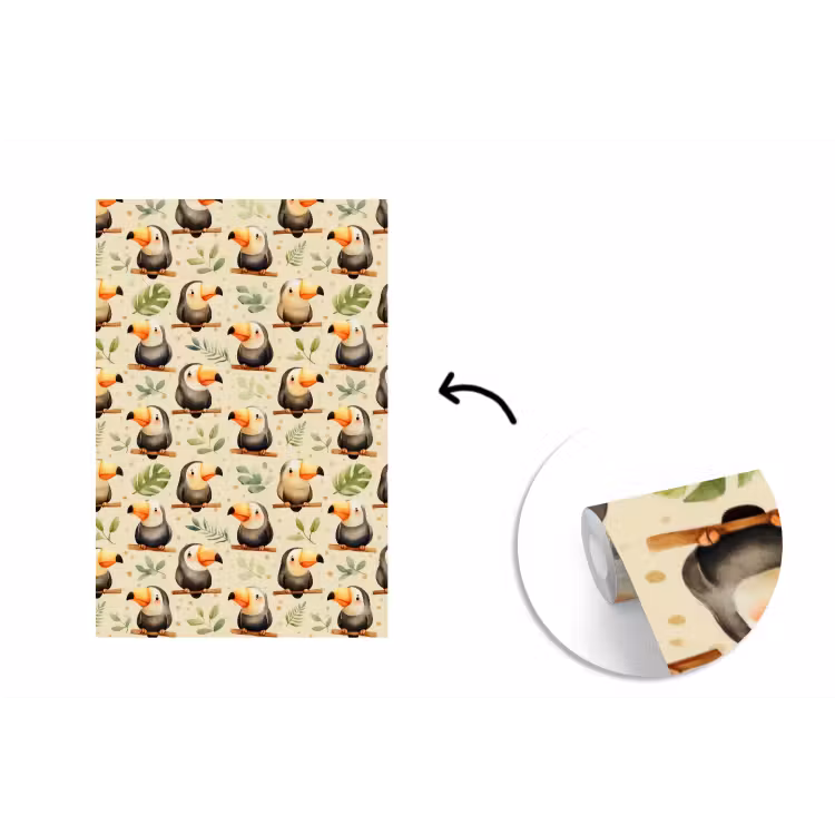 Toekans - Exotisch - Kleurrijk fotobehang vinyl groot 66 -3d
