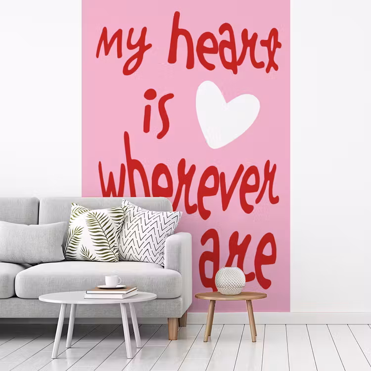 Valentijn - Hart - Liefde - Roze fotobehang vinyl groot -woonkamer
