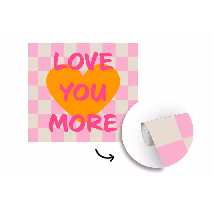 Valentijn - Love - Roze - Oranje fotobehang vinyl groot -3d