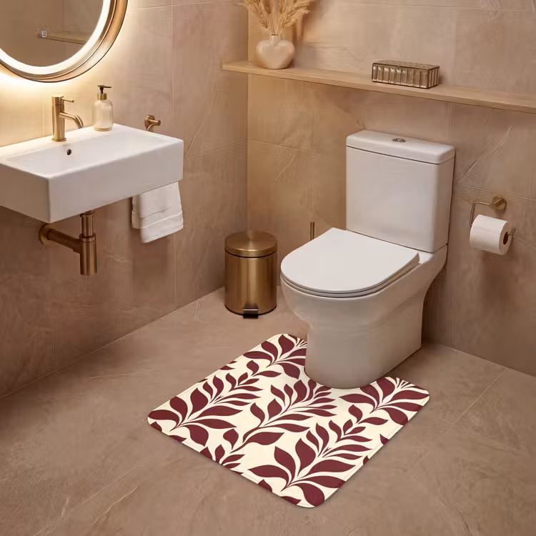 Abstract - Bladeren - Burgundy WCmat U-uitsnede middel 1014 -sfeer3