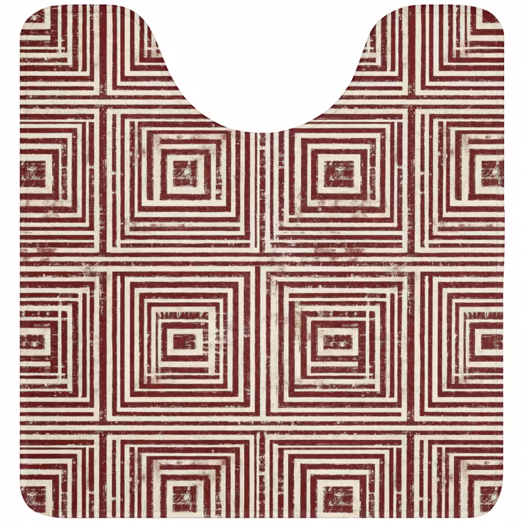 Geometrisch - Patroon - Rood WCmat U-uitsnede middel 1014 -3d
