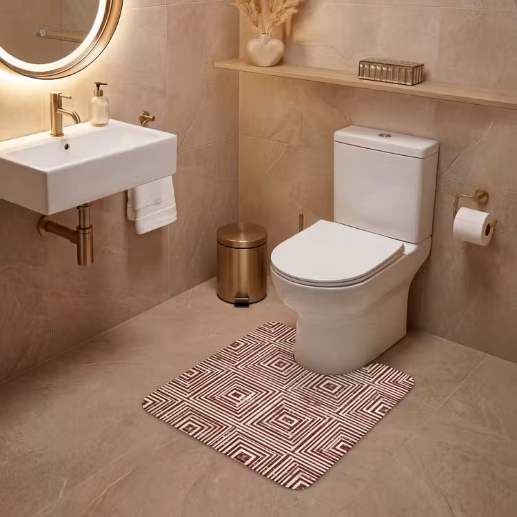 Geometrisch - Patroon - Rood WCmat U-uitsnede middel 1014 -sfeer3