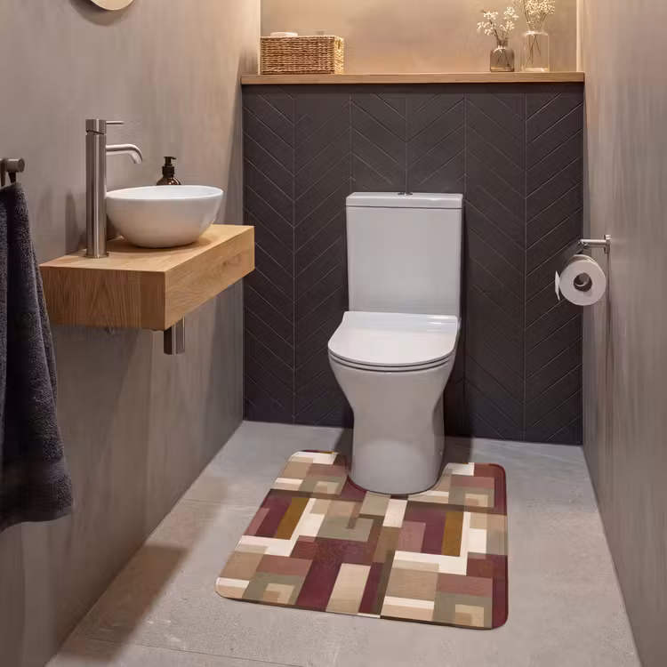 Modern - Geometrie - Kleurrijk WCmat U-uitsnede middel 1014 -sfeer2