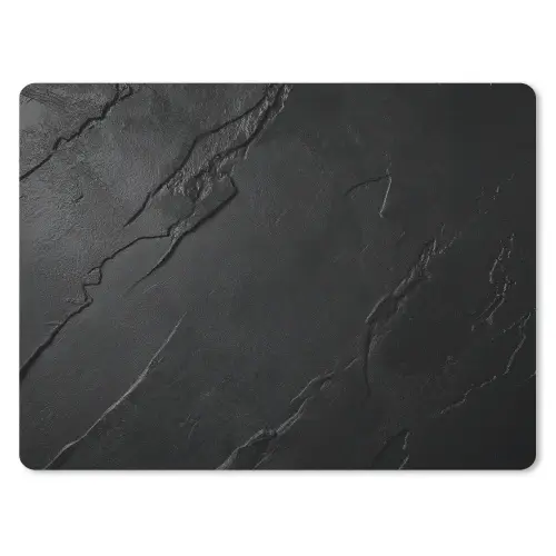 Zwart - Steen - Beton muismat rubber klein -3d