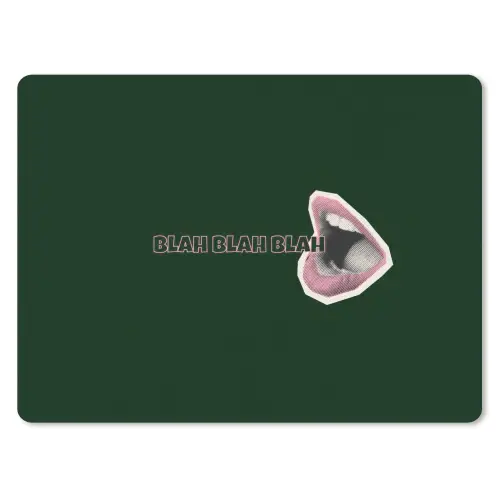 BLAH BLAH BLAH - Mond - Groen muismat rubber klein -3d