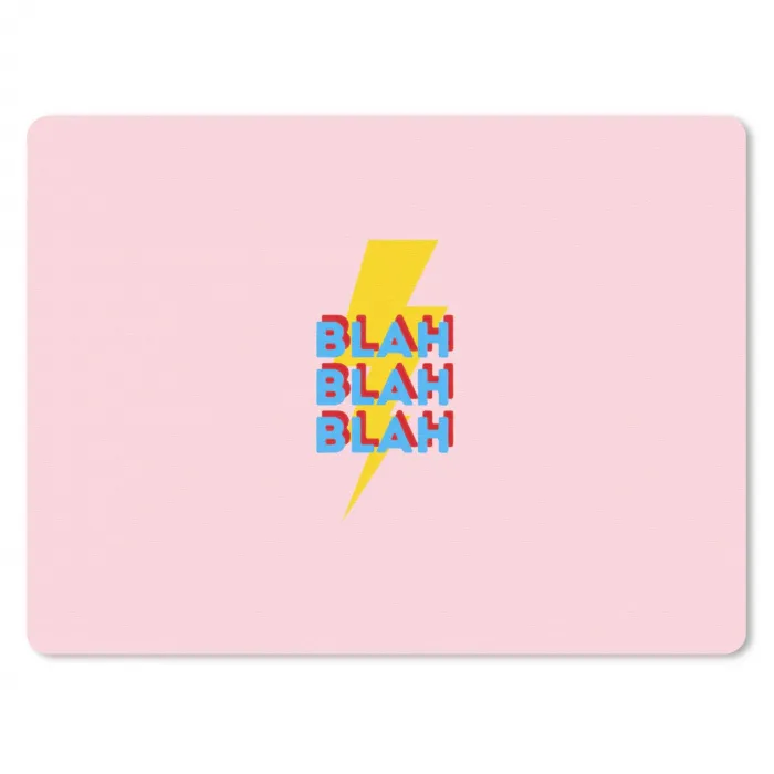 Blah - Bliksem - Roze muismat rubber klein -3d