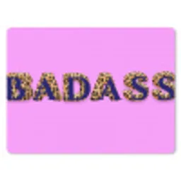 Felroze - Badass - Panterprint - Schaduw muismat rubber klein -3d