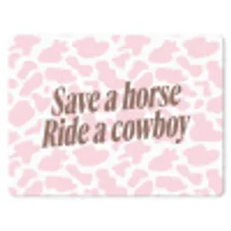 Koeienprint - Roze - Cowboy - Horse muismat rubber klein -3d