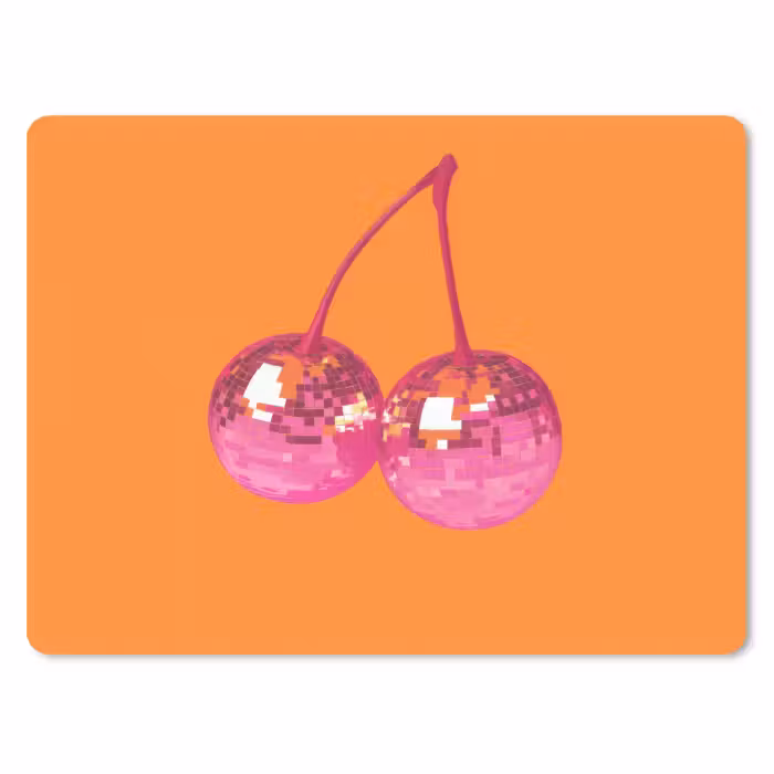 Mouse Pad - Discoballs - Cherry - Mirrors - Pink