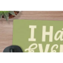 I hate everybody - Groen - Retro muismat rubber klein -closeup