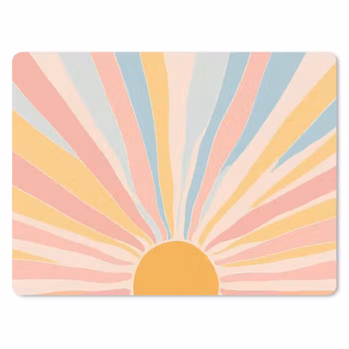 Mouse Pad - Illustration - Sun - Pastel colors