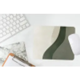 Japandi - Groen - Abstract - Modern muismat rubber klein -witbureau