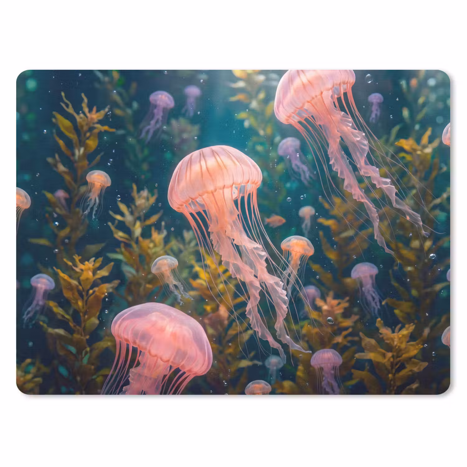 Mouse Pad - Jellyfish - Pink - Underwater - Marine Life - Animals