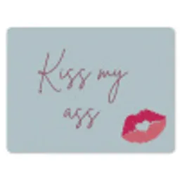 Kiss my ass - Lip - Blauw muismat rubber klein -3d