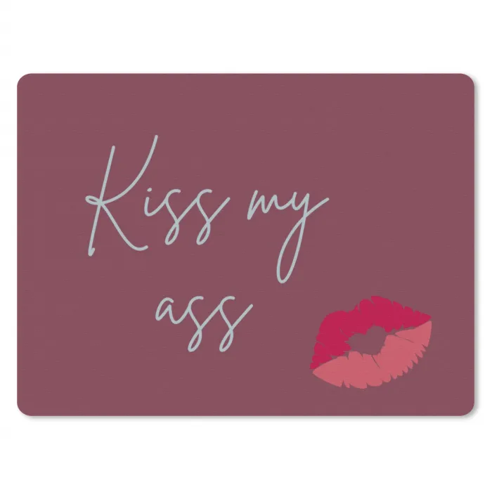 Kiss my ass - Lip - Bordeaux muismat rubber klein -3d
