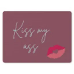 Kiss my ass - Lip - Bordeaux muismat rubber klein -3d