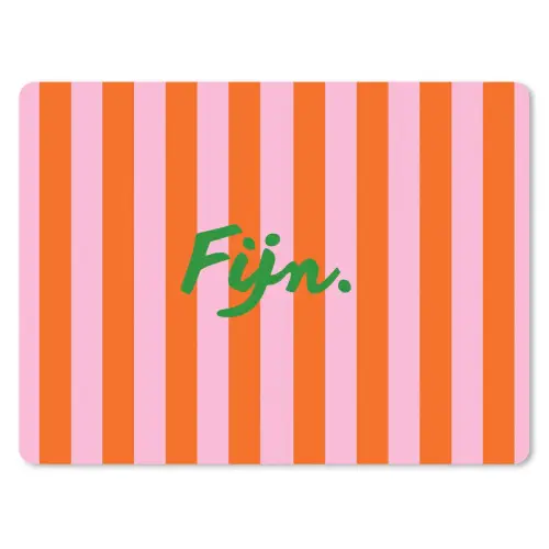 Patroon - Oranje - Fijn - Strepen muismat rubber klein -3d