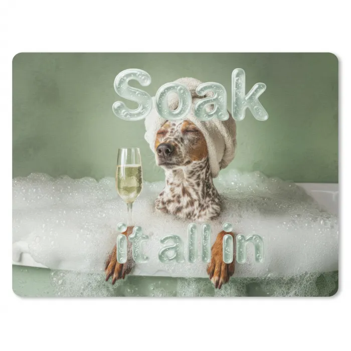 Soak it all in - Hond - Bad muismat rubber klein -3d
