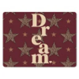 Sterren - Luipaardprint - Dream - Bordeaux muismat rubber klein -3d