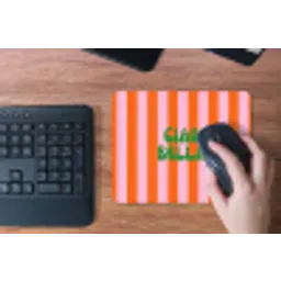 Strepen - Oranje - Verticaal - Ciao bella muismat rubber klein -toetsenbord