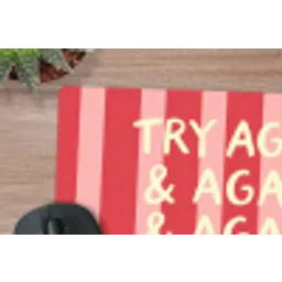 Strepen - Rood - Try again muismat rubber klein -closeup
