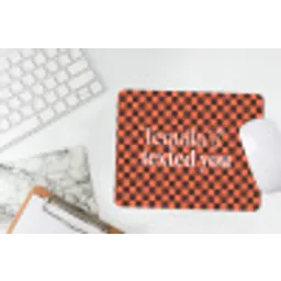 Tequila texted you - Glas - Vierkanten - Oranje muismat rubber klein -witbureau
