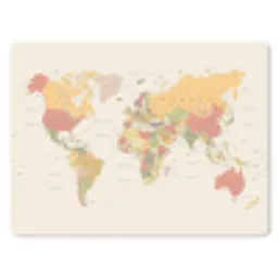 Wereldkaart - Realistisch - Beige muismat rubber klein -3d