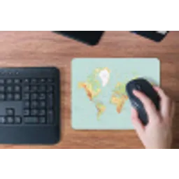 Wereldkaart - Realistisch - Blauw muismat rubber klein -toetsenbord