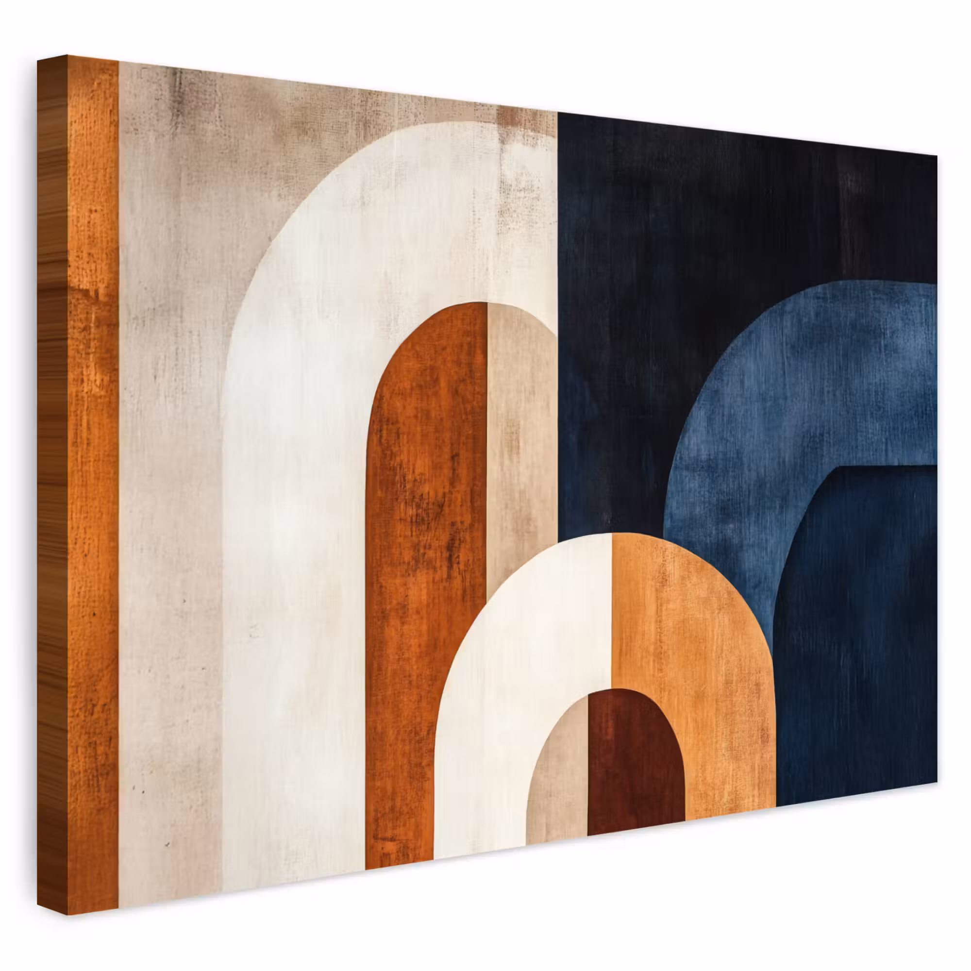 Outdoor Canvas Print - Abstract - Shapes - Dark blue