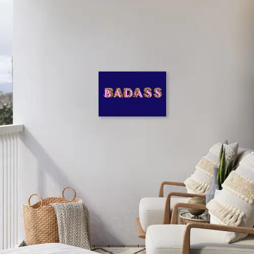 Badass - Panterpint - Schaduw - Roze Tuinposter op houten frame 2 cm dik klein -sfeer1