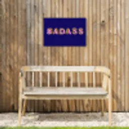 Badass - Panterpint - Schaduw - Roze Tuinposter op houten frame 2 cm dik klein -sfeer4