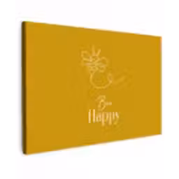Bee Happy Tuinposter op houten frame 2 cm dik klein -3d
