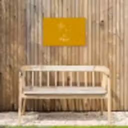 Bee Happy Tuinposter op houten frame 2 cm dik klein -sfeer4