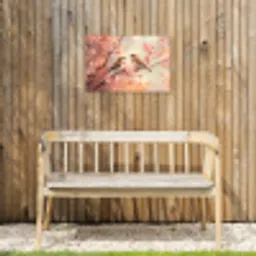 Vogels - Romantic - Bloesemtak Tuinposter op houten frame 2 cm dik klein -sfeer4