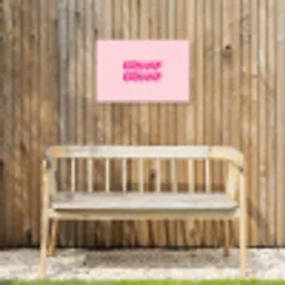 Bisou - Roze - Dikke letters Tuinposter op houten frame 2 cm dik klein -sfeer4